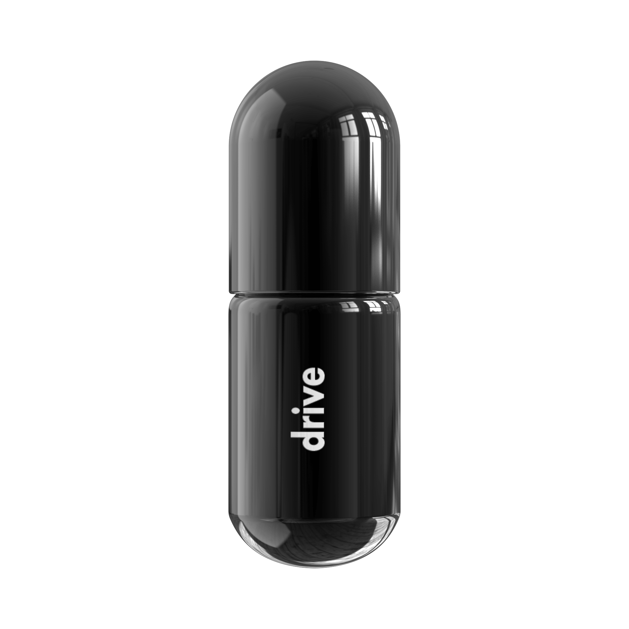 Drive Moodzee organic essential oil roller ball for peak performance, black pill bottle