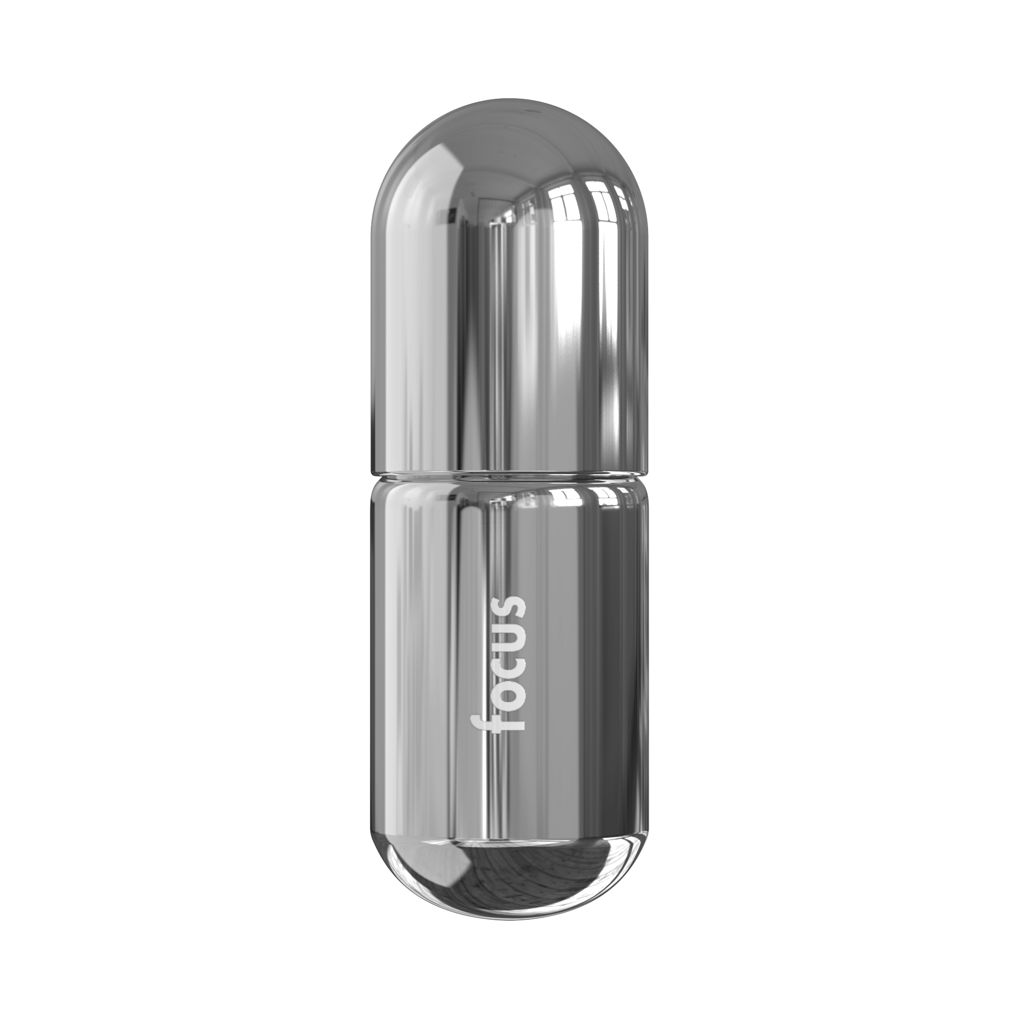 Focus Moodzee organic essential oil roller ball for a distraction detox, silver pill bottle