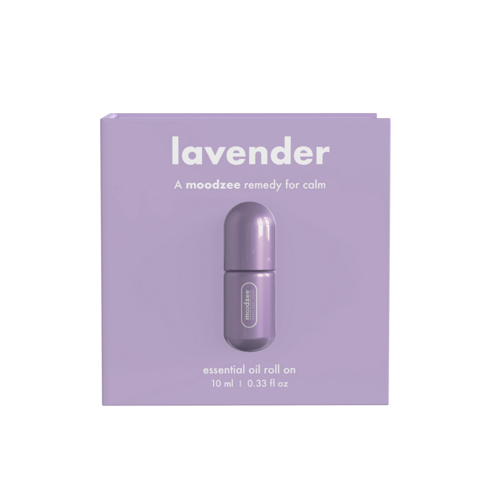 Lavender Moodzee packaging box, closed