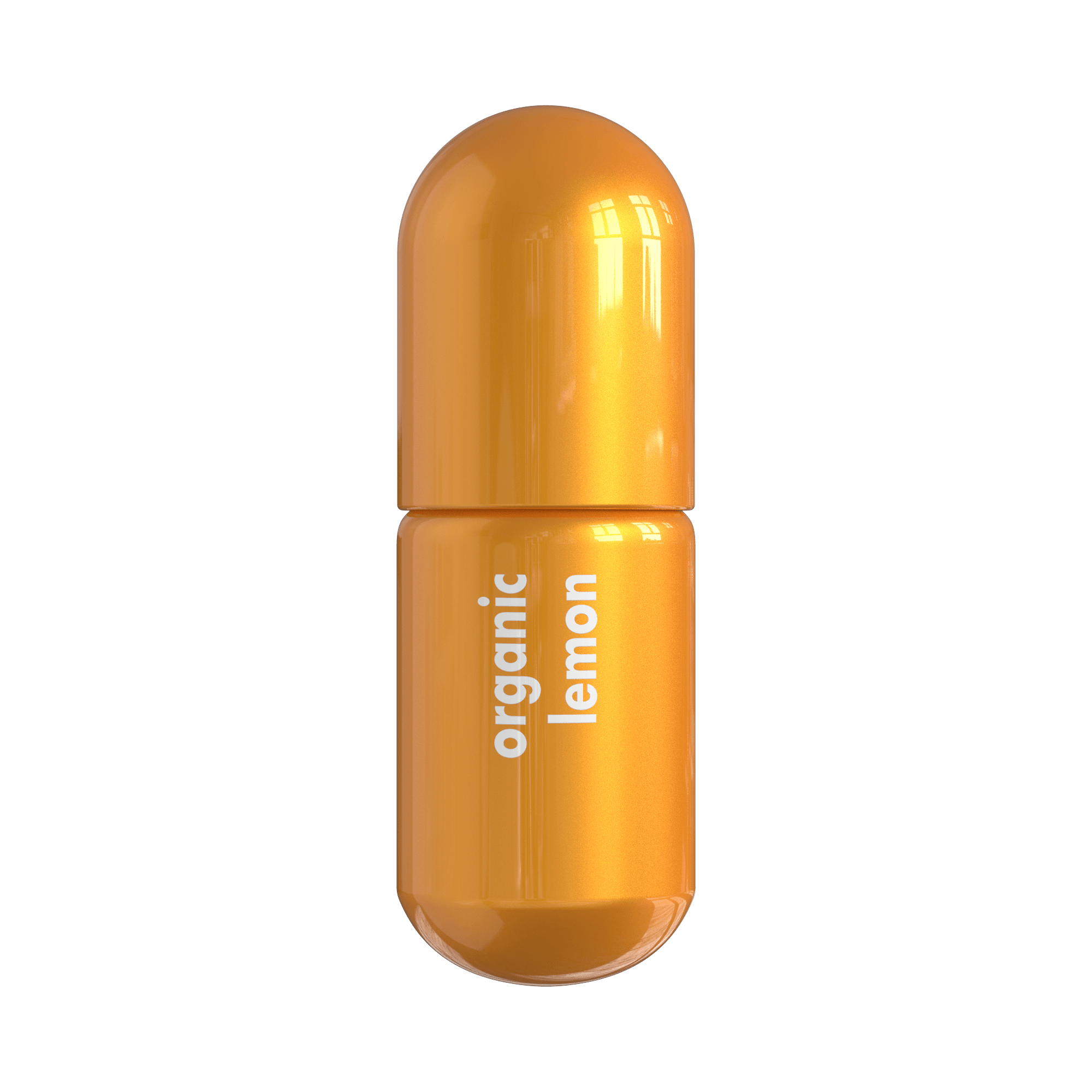 Lemon Moodzee organic essential oil roller ball for clarity, yellow pill bottle