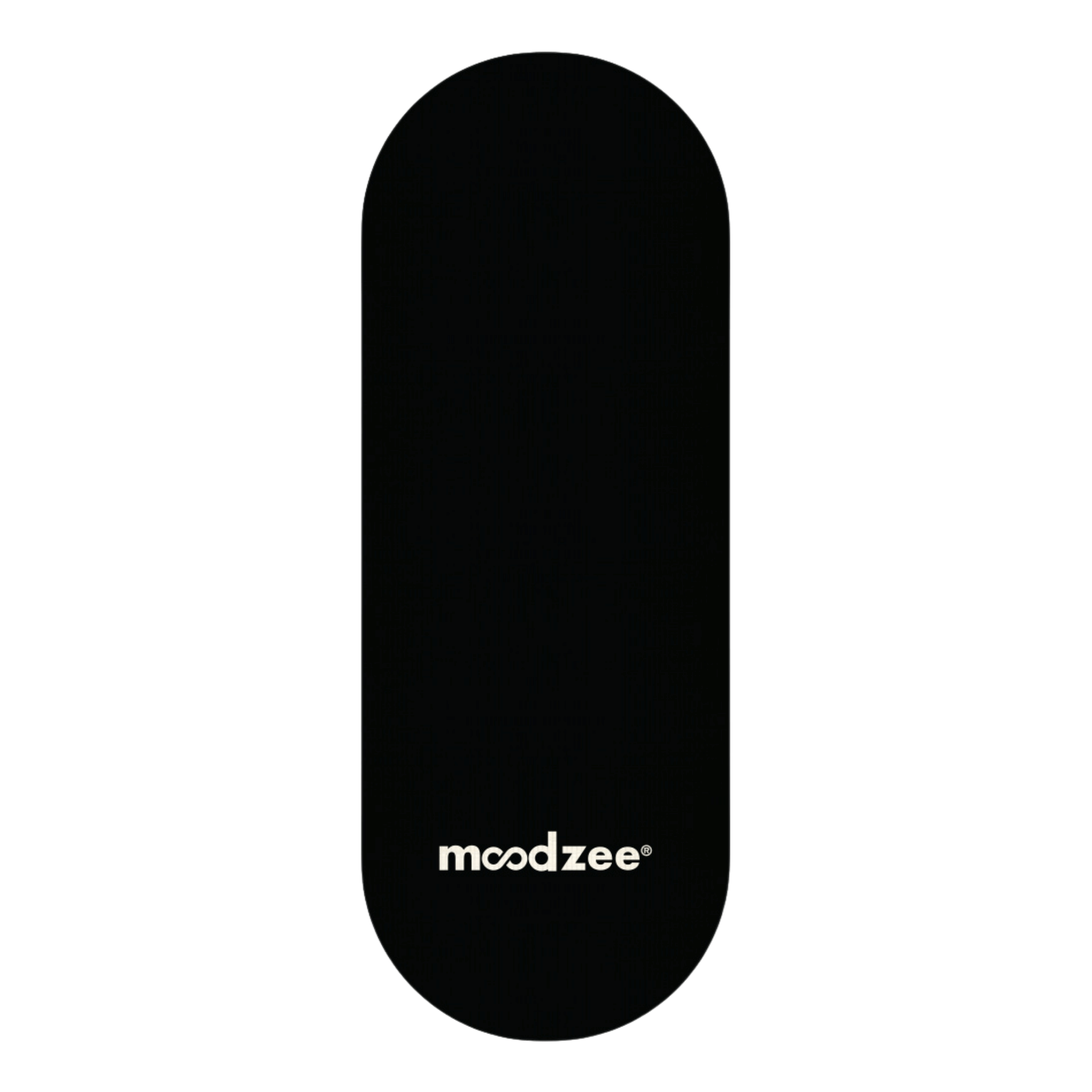 Moodzee black yoga mat, non-slip PU rubber surface, full mat view