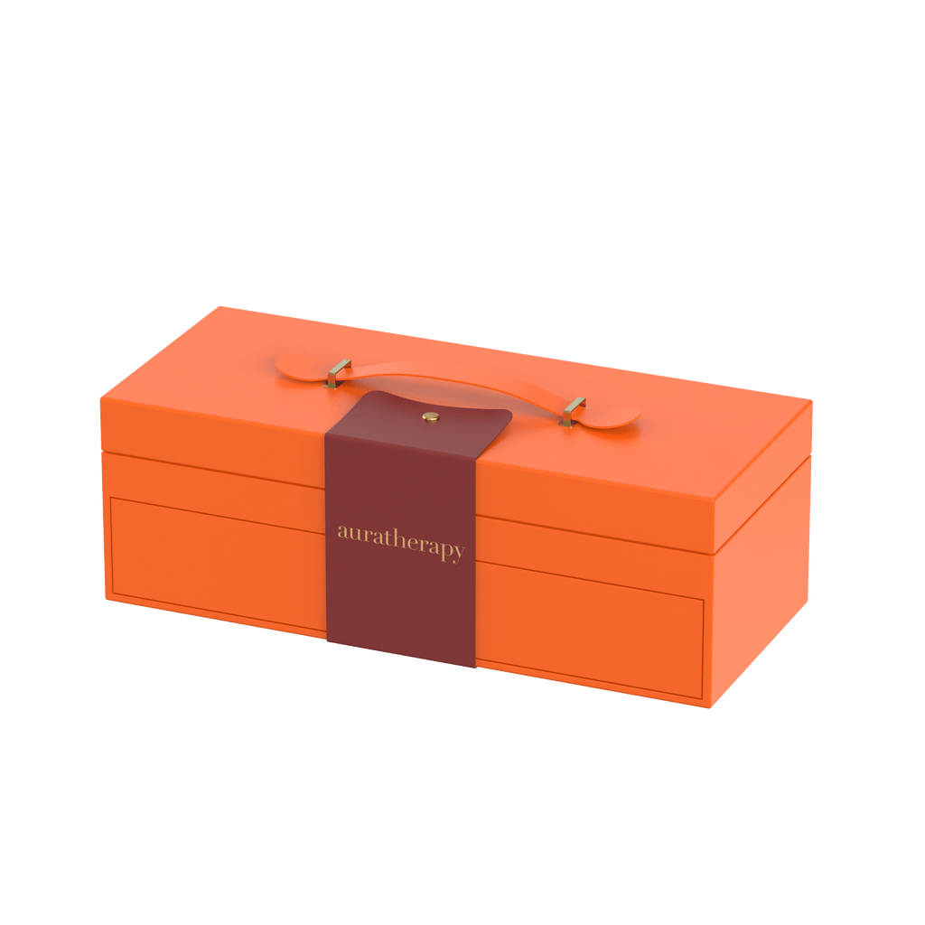 Orange moodzee single note  box with peppermint, geranium and lavender roll on