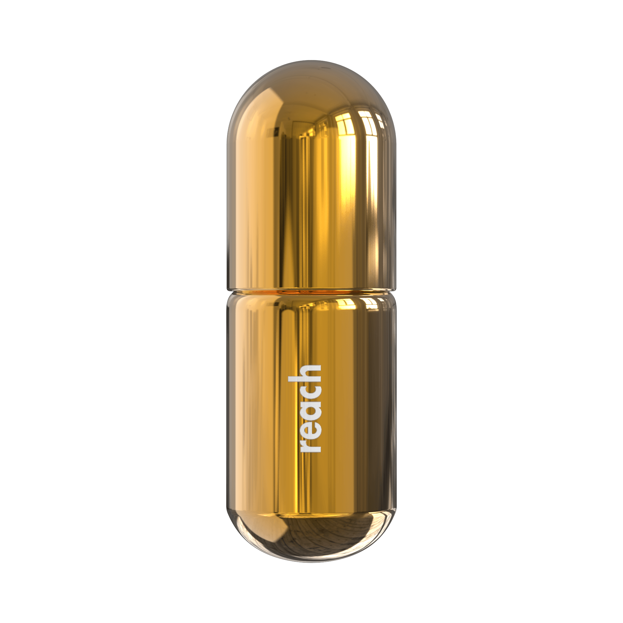 Reach Moodzee organic essential oil roller ball for bold moves, gold pill bottle