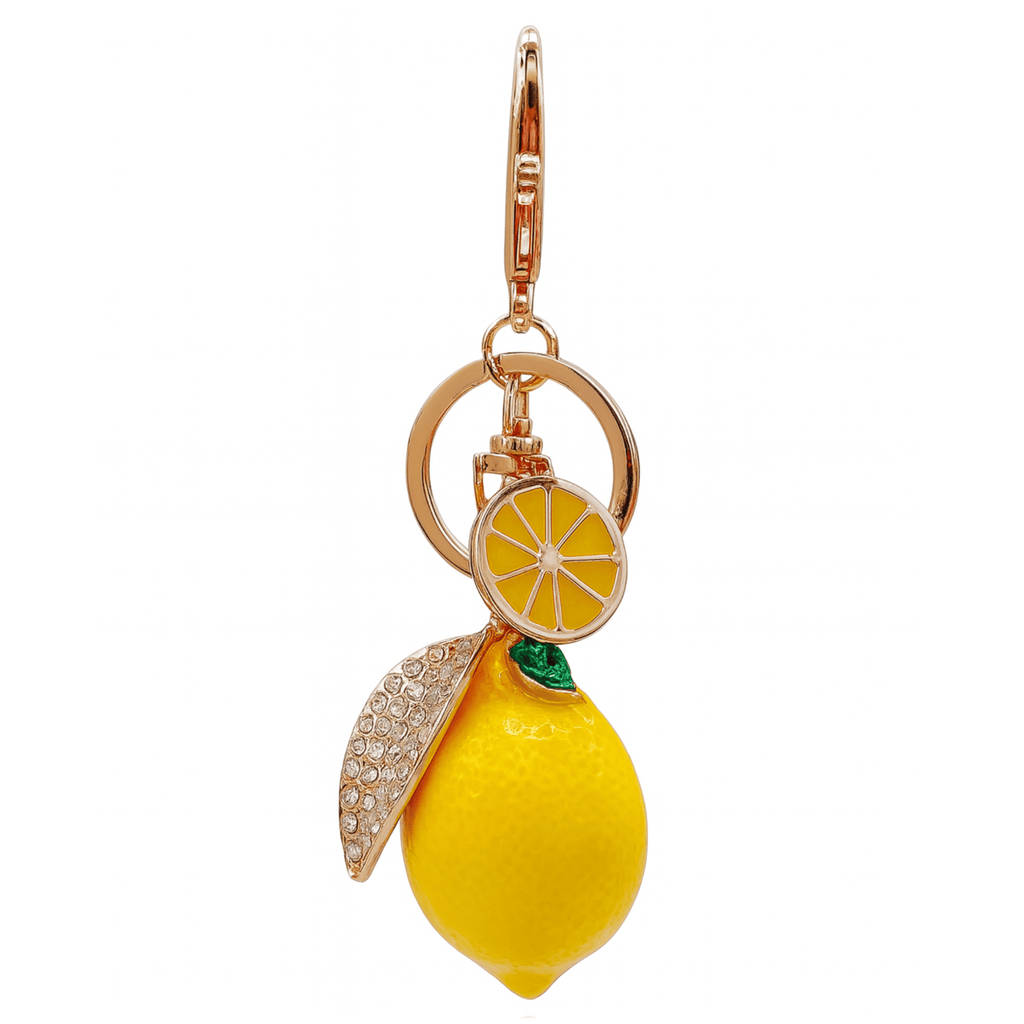 Lemon-shaped earring with gold accents 